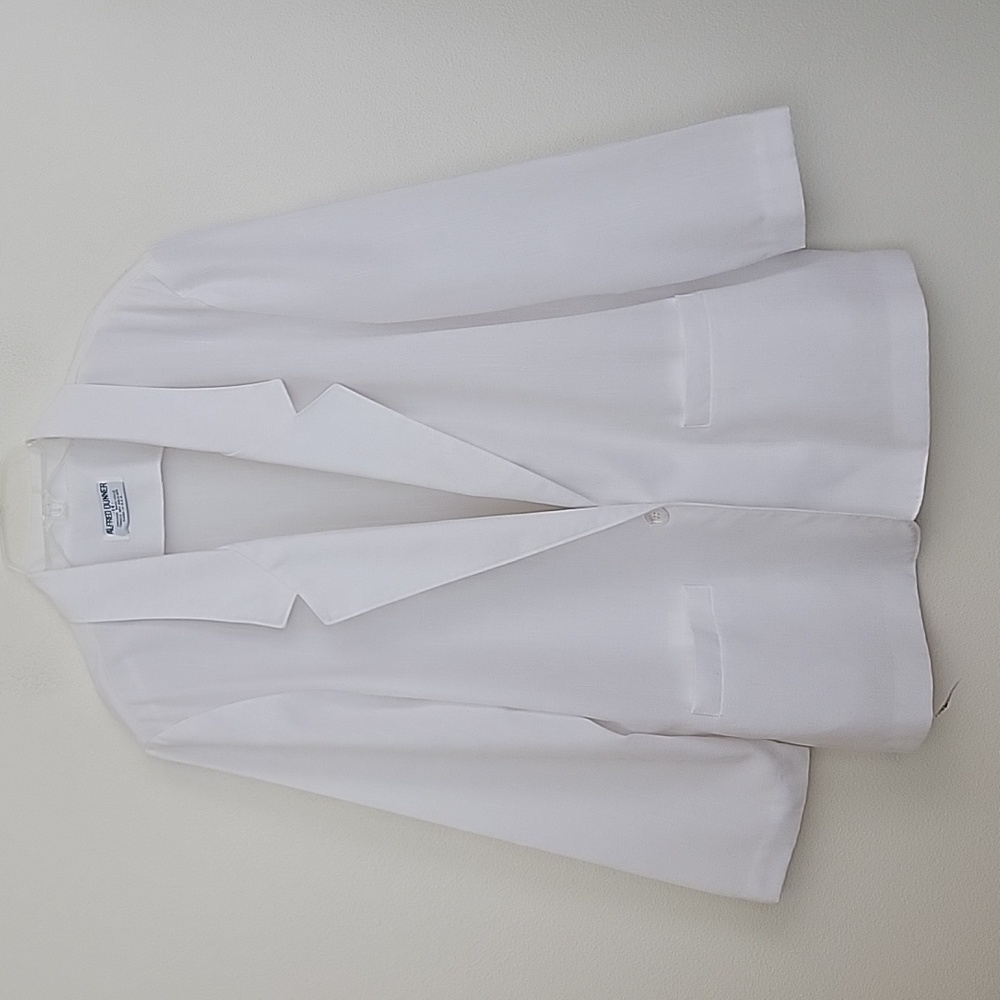 Alfred Dunner Vintage White Unlined Blazer 14
